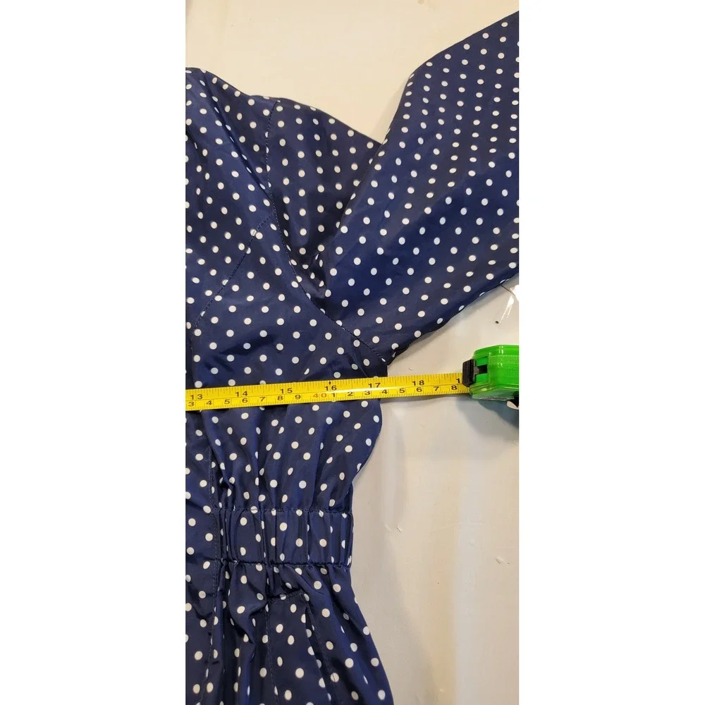 GapKids Girls Navy Blue Polka Dot Hooded Windbreaker Jacket XL 12